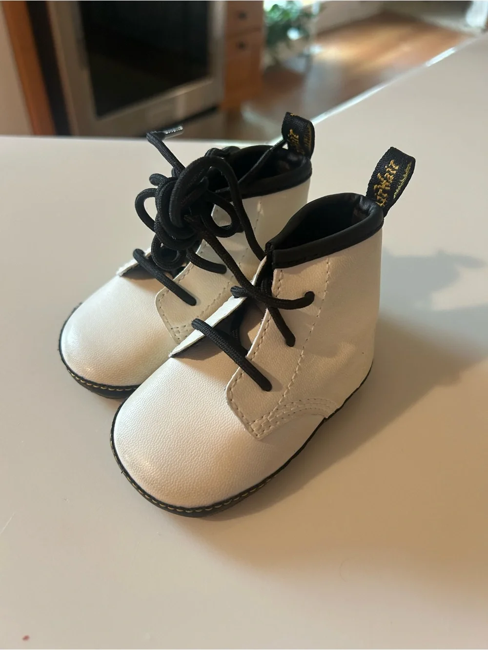 Dr. Martens Baby White Leather Mini Boot